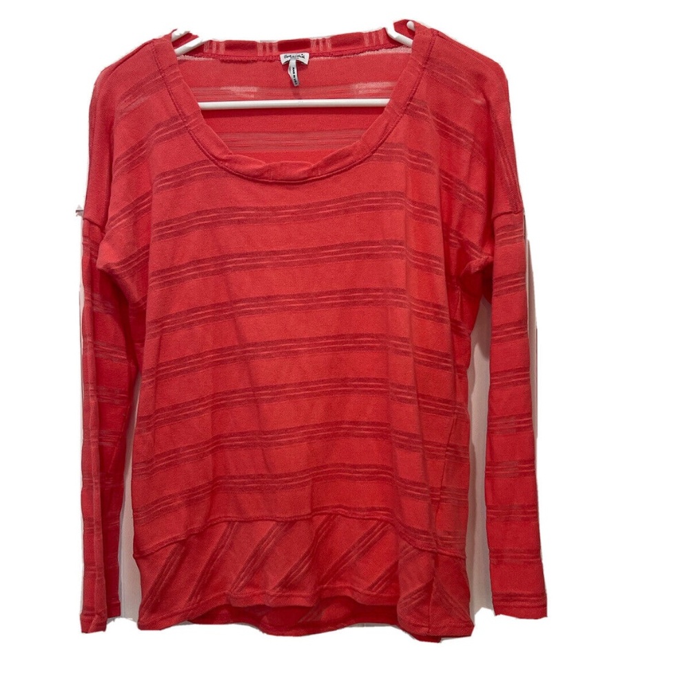 Splendid Striped Salmon Colored Long Sleeve Shirt Women's Size Small